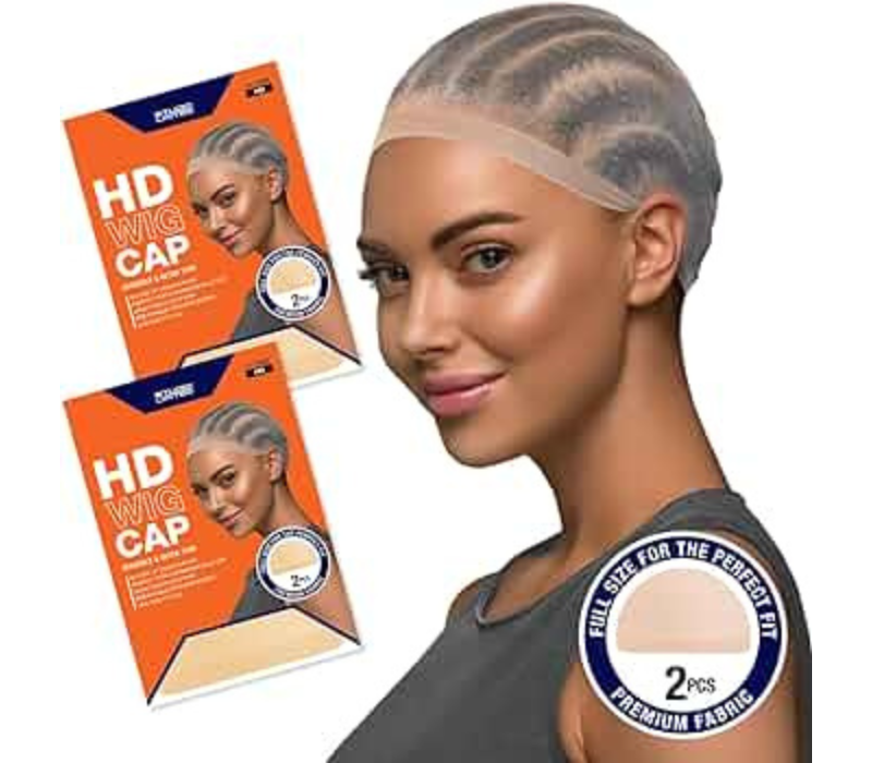 HD Wig Cap Ultra Thin Invisible Wig Cap Beige (Pack of 3) 6Pcs